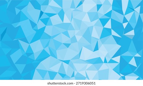 Um fundo azul é composto de numerosas formas poligonais geométricas com ângulos agudos e tons variados de azul.