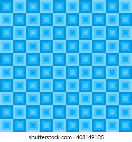 Blue background composed of small blue squares of different colors and different sizes alternately dark and light in a row and under each other