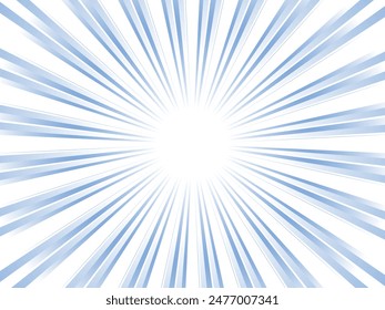 A blue background with a concentrated line of dazzling sun rays