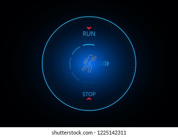 blue Background concept screen running technology monitor