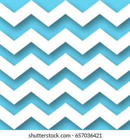 Blue background consisting of white repeating zigzag from which the shadow falls
