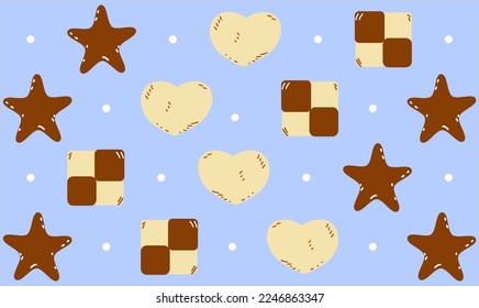 blue background and cookie pattern