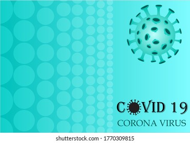 blue background with a corona virus theme. there is the title text and corona virus image