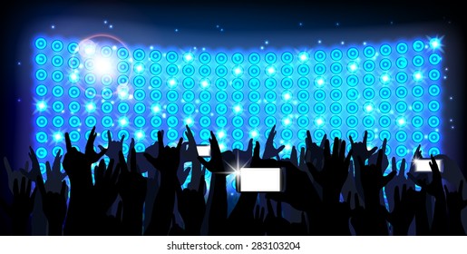 Blue of background  crowd of party people. Vector
