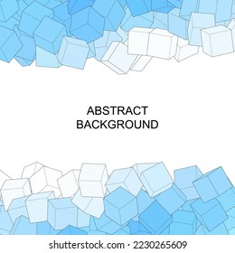Blue background from cubes. Background template.