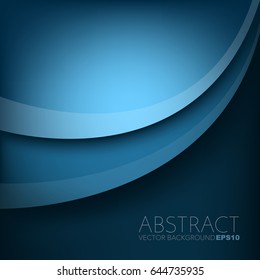 Blue background , curve element overlap layer with dark space for text design , Vector