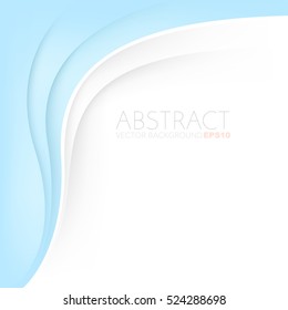 Blue Background Curve And Line Element Vector Overlap Paper Layer With Space For Text And Message Artwork Design