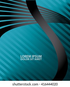 Blue background curve line on black background space shadow overlap and dimension modern texture pattern for text and message website design
