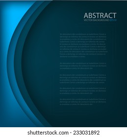 Blue background with curve line overlap paper layer and line for text and message modern artwork design