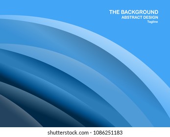 Blue background with curve shape and copy space. Vector design for template, presentation, cover and web banner.