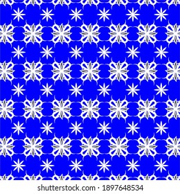 blue background with custom star leaf pattern