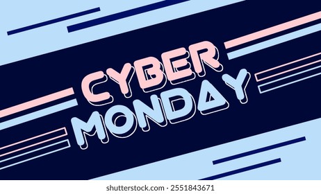 a blue background with a cyber monday sale sign.