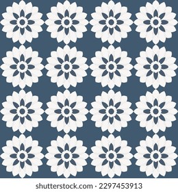 Blue background with dark floral motifs creates beautiful and luxurious seamless pattern, perfect for vintage and romantic home decor, easter and anniversary parties, designer napkins and curtains.
