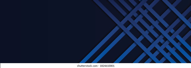 Fondo azul con decoración de superposición 3d de línea oscura.Ilustración vectorial para fondo de presentación moderno, diseño de folletos, fondo de tarjeta de visita, deslizador de sitio web, página de aterrizaje