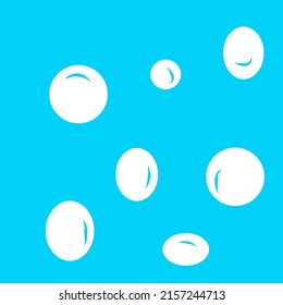 Fondo azul decorado con círculos como huevos
