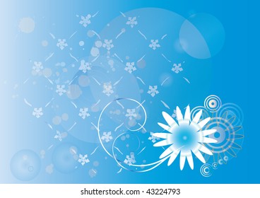 blue background with decorative elements for design and designers