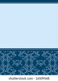 blue background with decorative ornaments, vector illustration