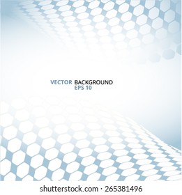 Blue background design with hexagons