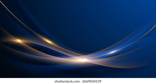 blaues Hintergrunddesign Mit luxuriösen Effektelementen Vektorgrafik