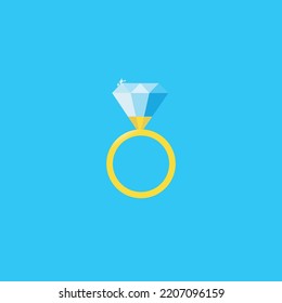 blue background diamond edged gold ring vector illustration