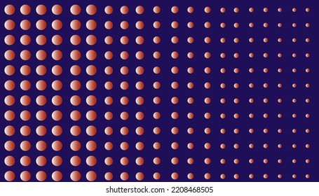 Blue background with different size of red circle.Geometric pattern background.Circle,dot background.