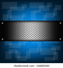 blue background digital pattern texture grey metal steel message board for text and message design eps10