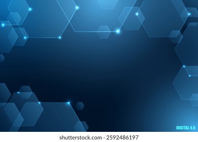 Blue background of digital technology 4.0