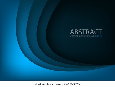 Blue background with dimension overlap layer curve on space background for text and message design , vector