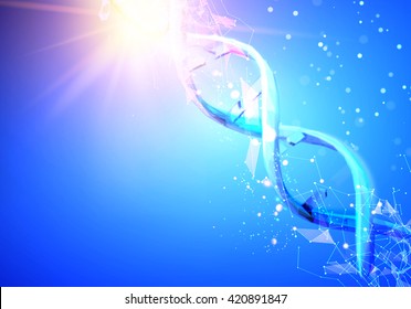 Blue background with DNA.