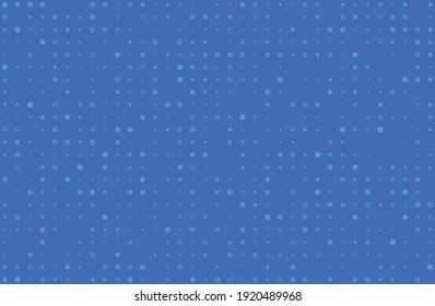 Blue background with dots of different sizes. Vector