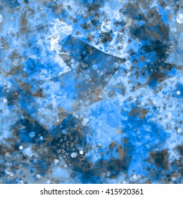 Blue background with dots. Like ice with bubbles inside. Seamless vector pattern.