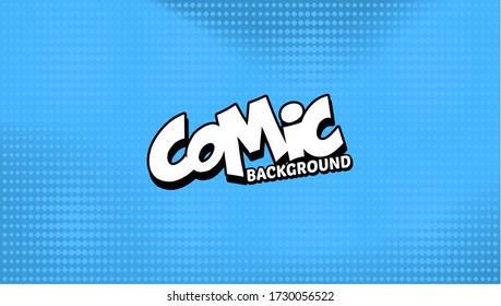 blue background with dots. pop art cloud bubble. Funny speech bubble. Trendy Colorful retro vintage background in pop art retro comic style. Illustration easy editable 