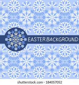 Blue background with easter folk motives