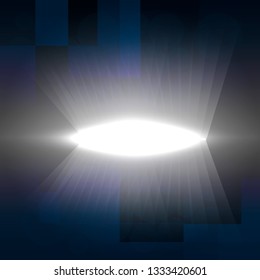 Blue background with elements of geometric shapes. Layout for postcard, banner or presentation.