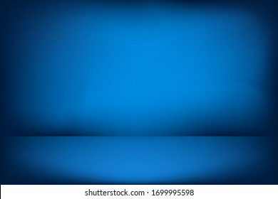 blue background. Empty blue studio room, used as background for display your products - Vector illustration. eps 10