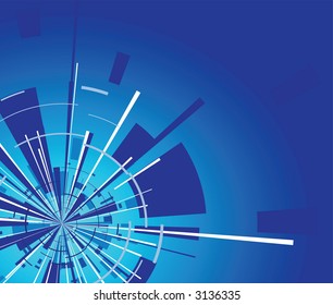 Blue background with explosion