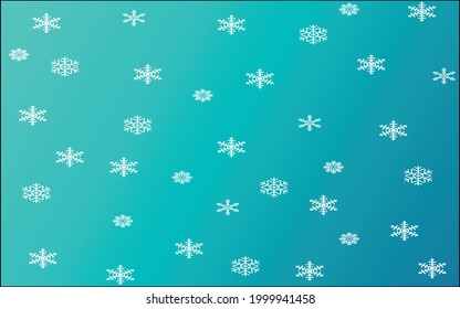 Blue Background With Falling Snow