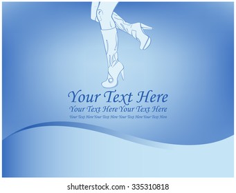 Blue background with female legs