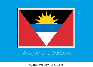 A Blue Background with the Flag of Antigua and Barbuda
