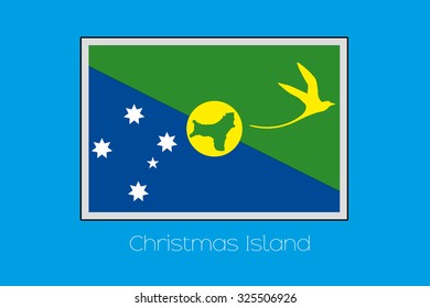 A Blue Background with the Flag of Christmas Island