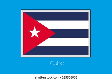 A Blue Background with the Flag of Cuba