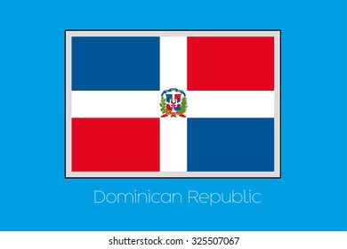 A Blue Background with the Flag of Dominican Republic