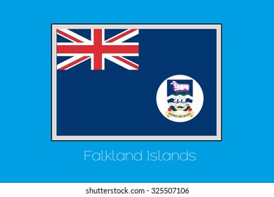 A Blue Background with the Flag of Falkland Islands