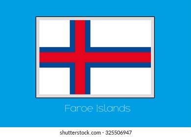A Blue Background with the Flag of Faroe Islands