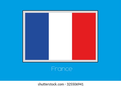 A Blue Background with the Flag of France