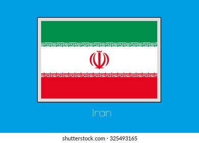 A Blue Background with the Flag of Iran