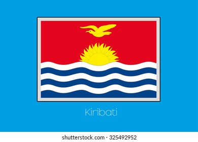 A Blue Background with the Flag of Kiribati