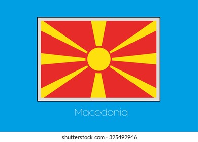 A Blue Background with the Flag of Macedonia