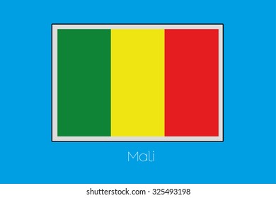 A Blue Background with the Flag of Mali