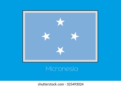 A Blue Background with the Flag of Micronesia